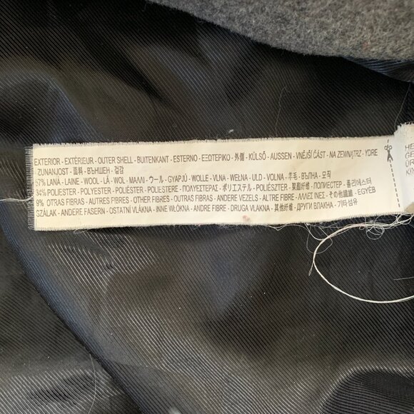 ZARA Wool Blend Double Breasted Coat 7901/222, Grey, Size XS - Picture 4 of 7
